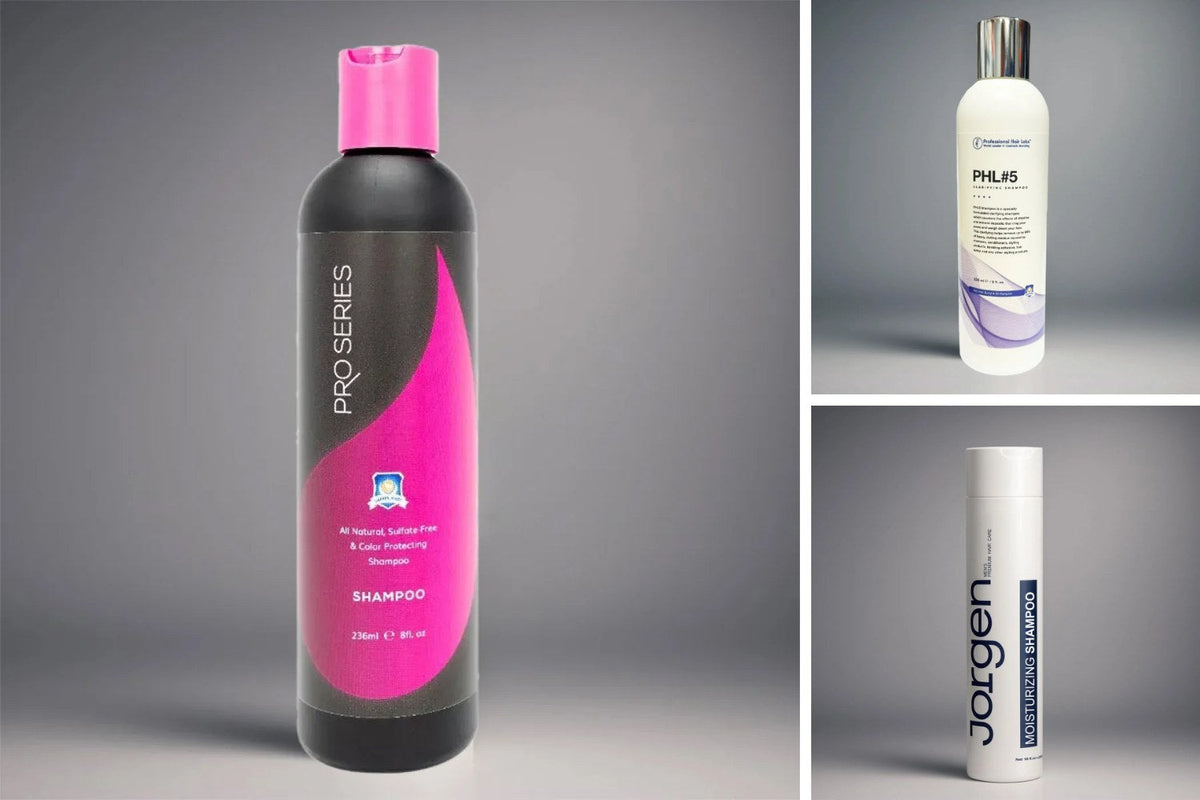 Pro Series Shampoo, Professional Hair Labs #5 Shampoo and Jorgen Moisturizing Shampoo