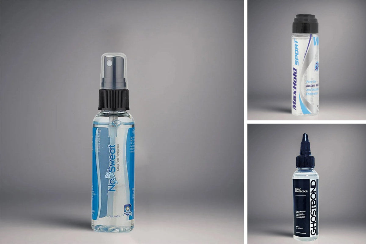 No Sweat Scalp Antiperspirant, Walker Max Hold Sport and Ghostbond Scalp Protector
